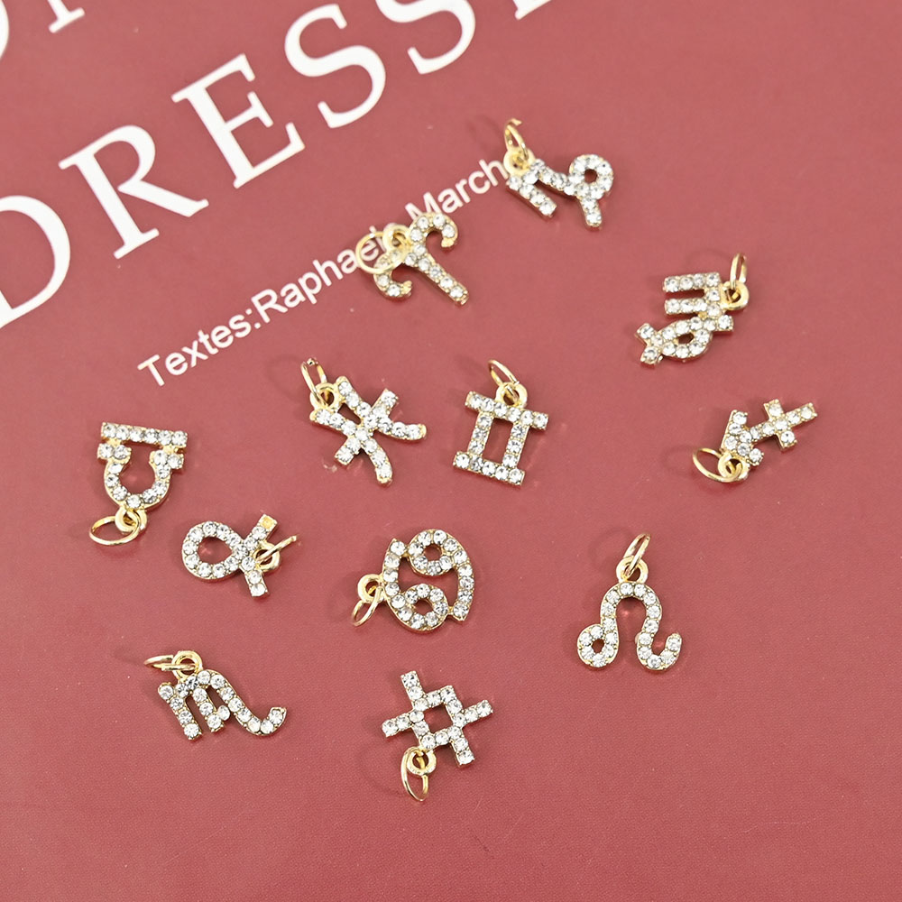Trending Tech Accessories - 10Pcs 12 Constellation Dangle Nail Art