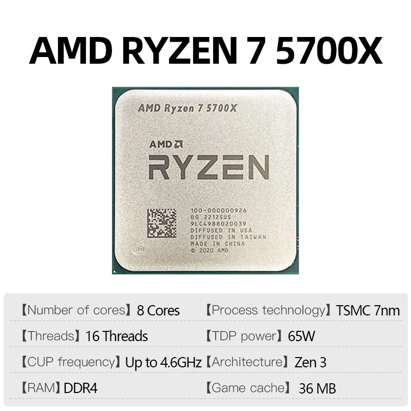 AMD Ryzen 7 5700X 8 Core 16 Th - Amd Cpu Ryzen 7 评论和价格