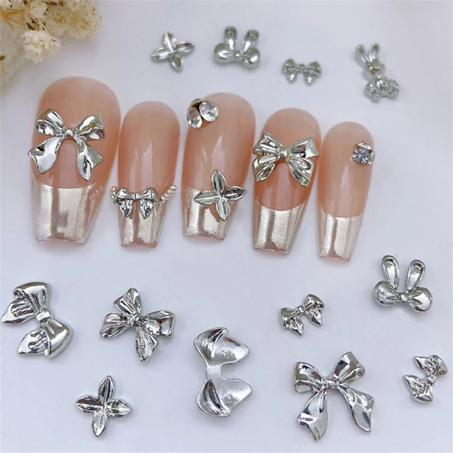 10pcs/Bag Metal 3D Bowknot Gre - Trending Tech Accessories 评论和价格
