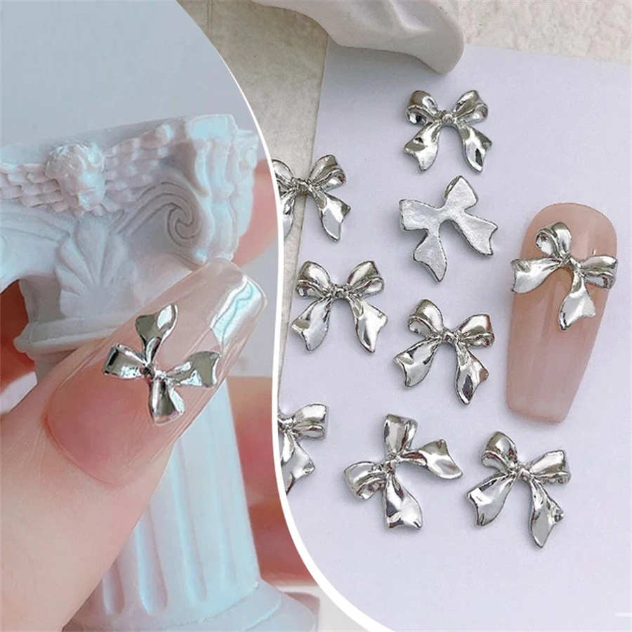 10pcs/Bag Metal 3D Bowknot Gre - Trending Tech Accessories 评论和价格