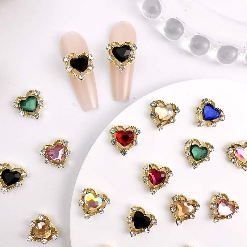 10pcs Luxury Alloy Nail Charms - Trending Tech Accessories 评论和价格